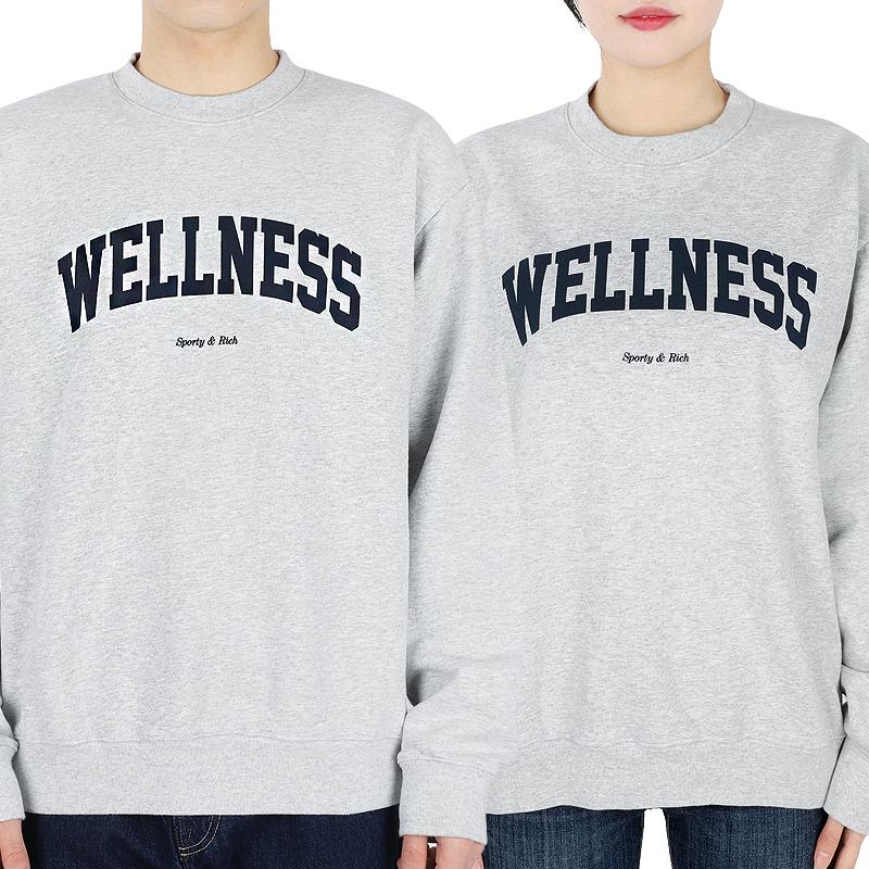 SPORTY&RICH Unisex Gray Wellness Ivy Logo WELLNESS IVY CREWNECK HEATHER GRAYNAVY
