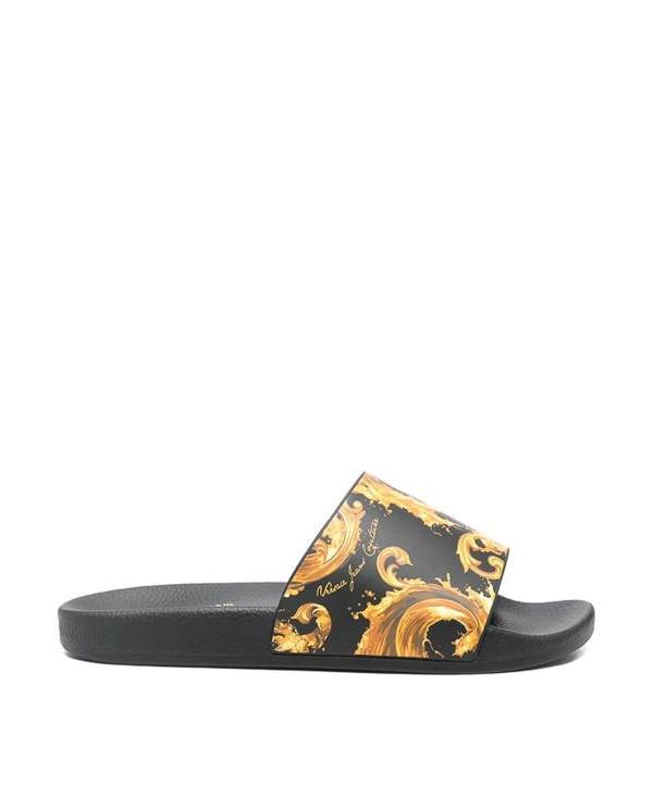 Versace Print Rubber Shelly Slider Slide Sandals 80 VA3SQ3 ZS365 G89