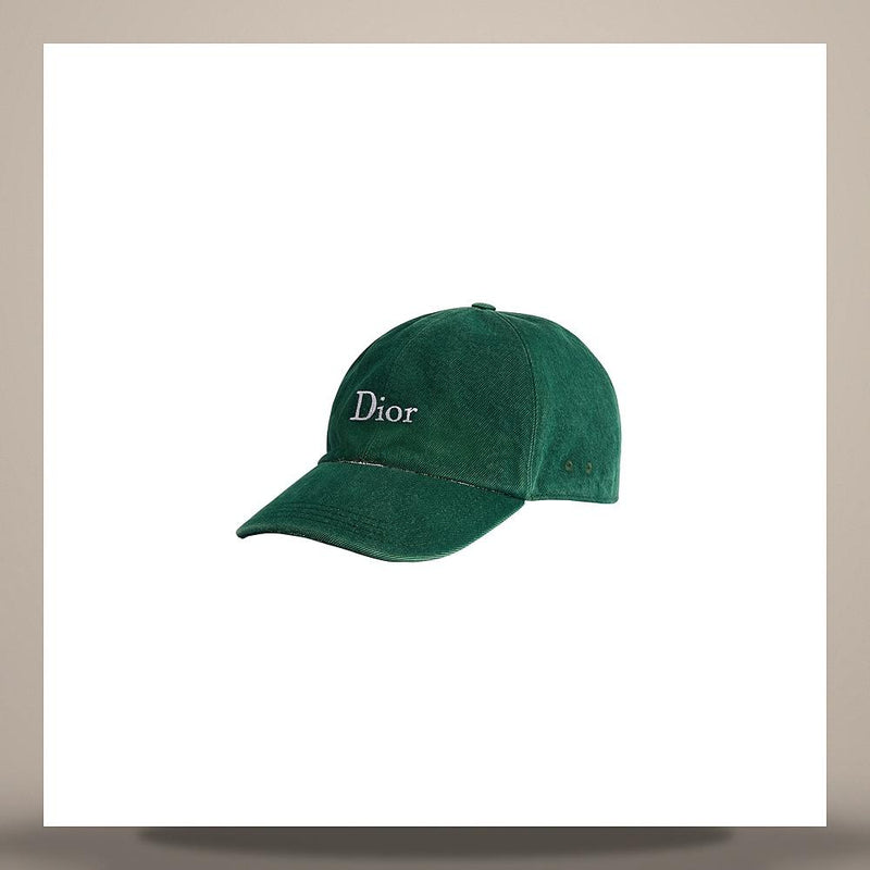 DIOR Green Stonewashed Cotton Cap 683C904B3176 C680