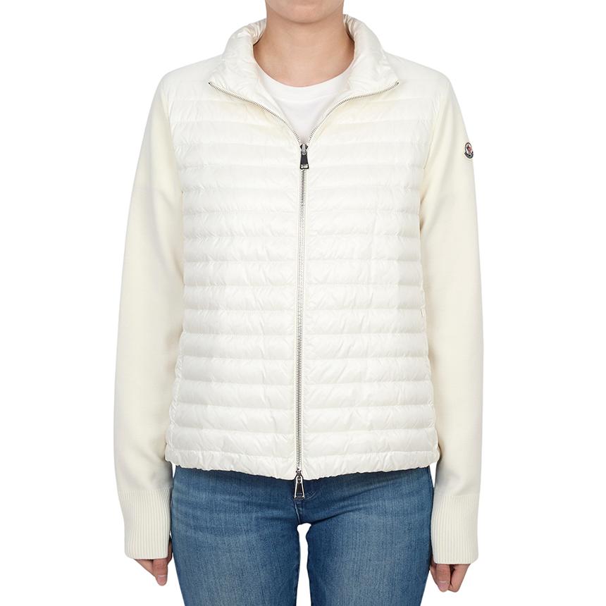 Moncler Women’s Padded Zip-Up Cardigan White Knit