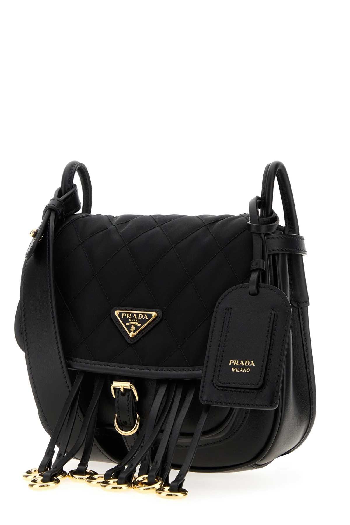 PRADA Black Leather Crossbody Bag