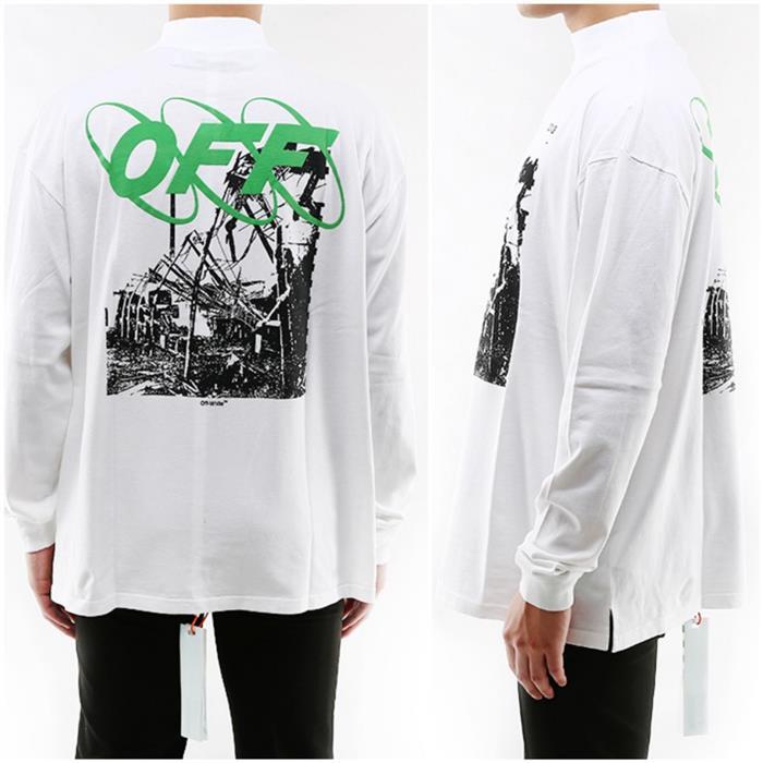 OFF WHITE Men’s High Neck Long Sleeve T-Shirt White OMAB032F19185013