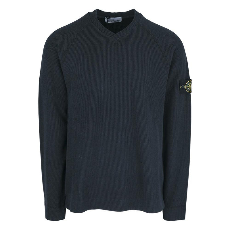 STONE ISLAND Men's V-Neck Ribbed Knit Long Sleeve Sweater 781564856 V0020