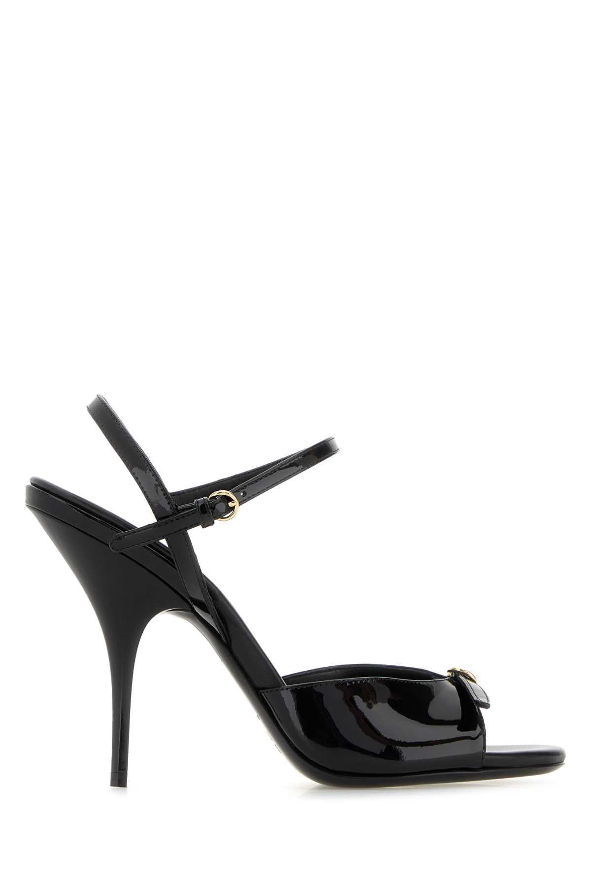 Miu Miu Black Leather Strappy Sandals
