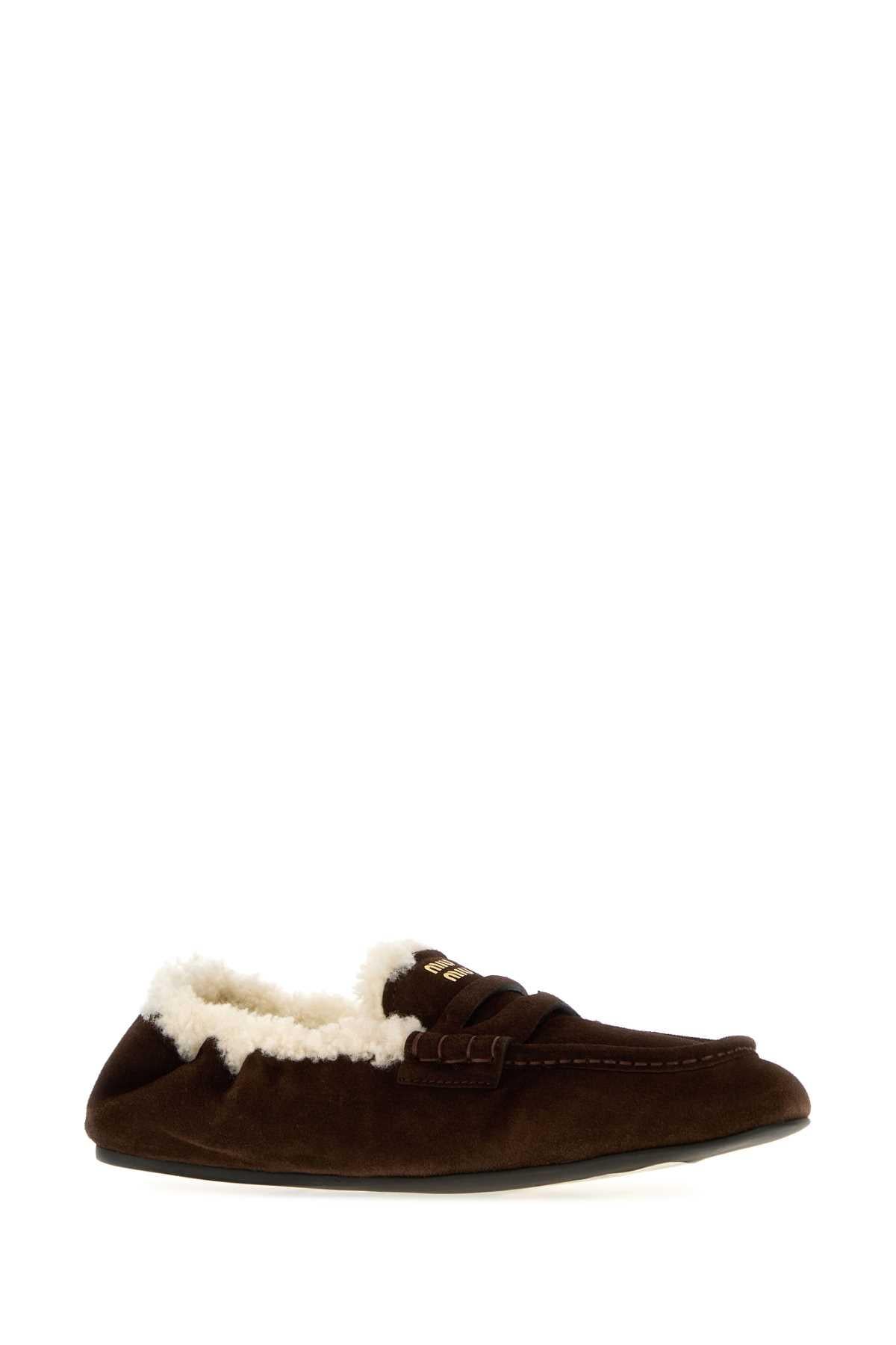 Miu Miu Black Leather Loafer Shoes
