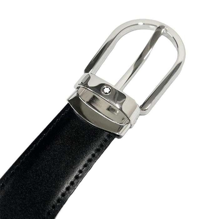 Montblanc Men’s Reversible Black Brown Leather Belt 128135 222371