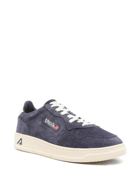 AUTRY Navy Leather Low-Top Sneakers