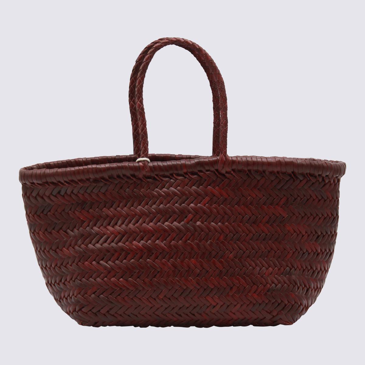 Dragon Diffusion BORDO Leather Woven Tote Bag