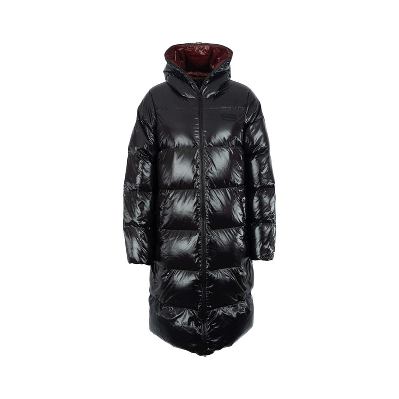 Duvetica Logo Patch Long Down Puffer Jacket Black VDDJ99146K0001 BKS