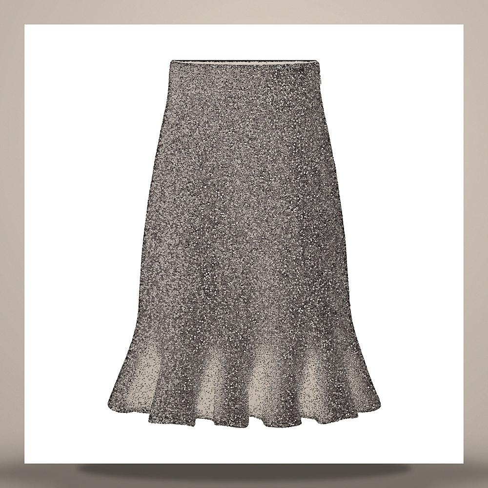 DIOR Black Technical Knit Skirt with Silver-Tone Sequins 654J21A5I45 X9000