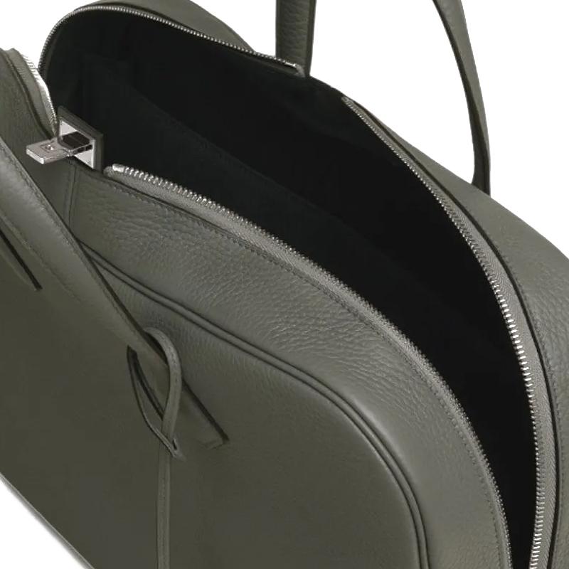 HERMES Victoria Light Brief Case Gris Unisex Tote Bag