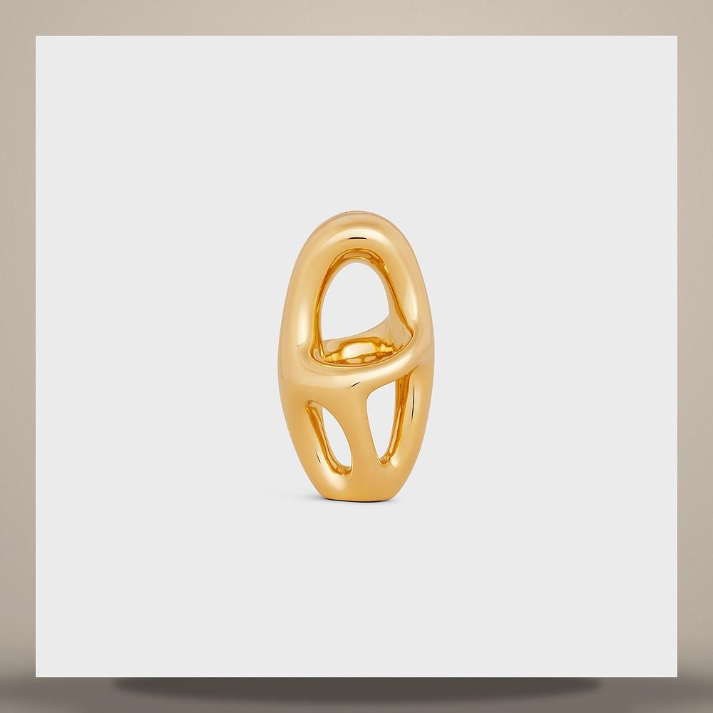 CELINE Triomphe Charm Wire Gold-Finish Brass Keyring B10FT4V97 35OR