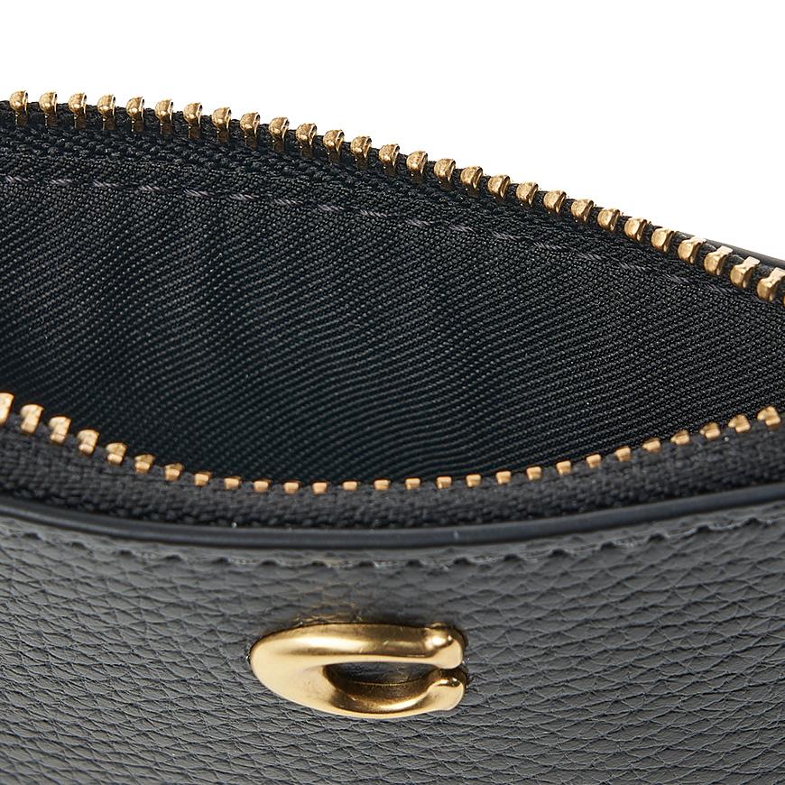 Coach Women’s ID Skinny Card Case Wallet Black Leather CR550 B4 BK