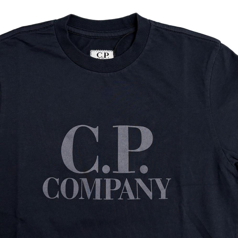 CP Company Kids Women Logo Print Short Sleeve T-Shirt Nav 20CKTS038C 00LAA17 888