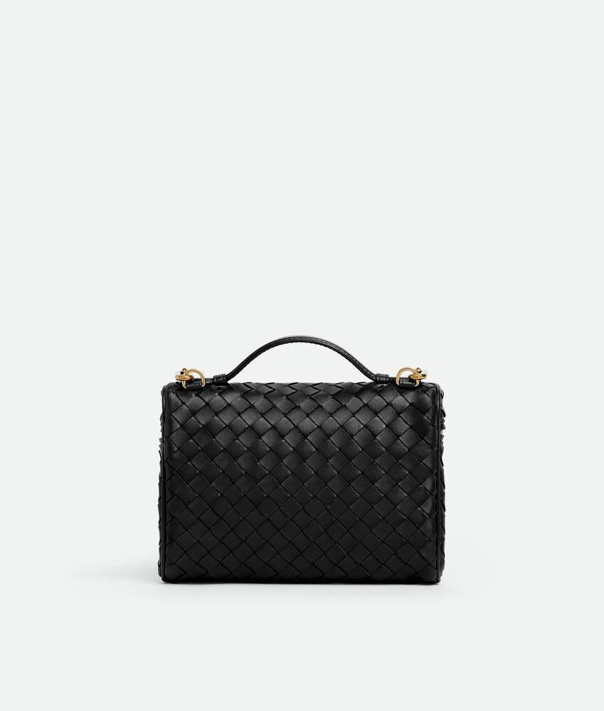 Bottega Veneta Intrecciato Small Soft Vanity Bag Black Crossbody