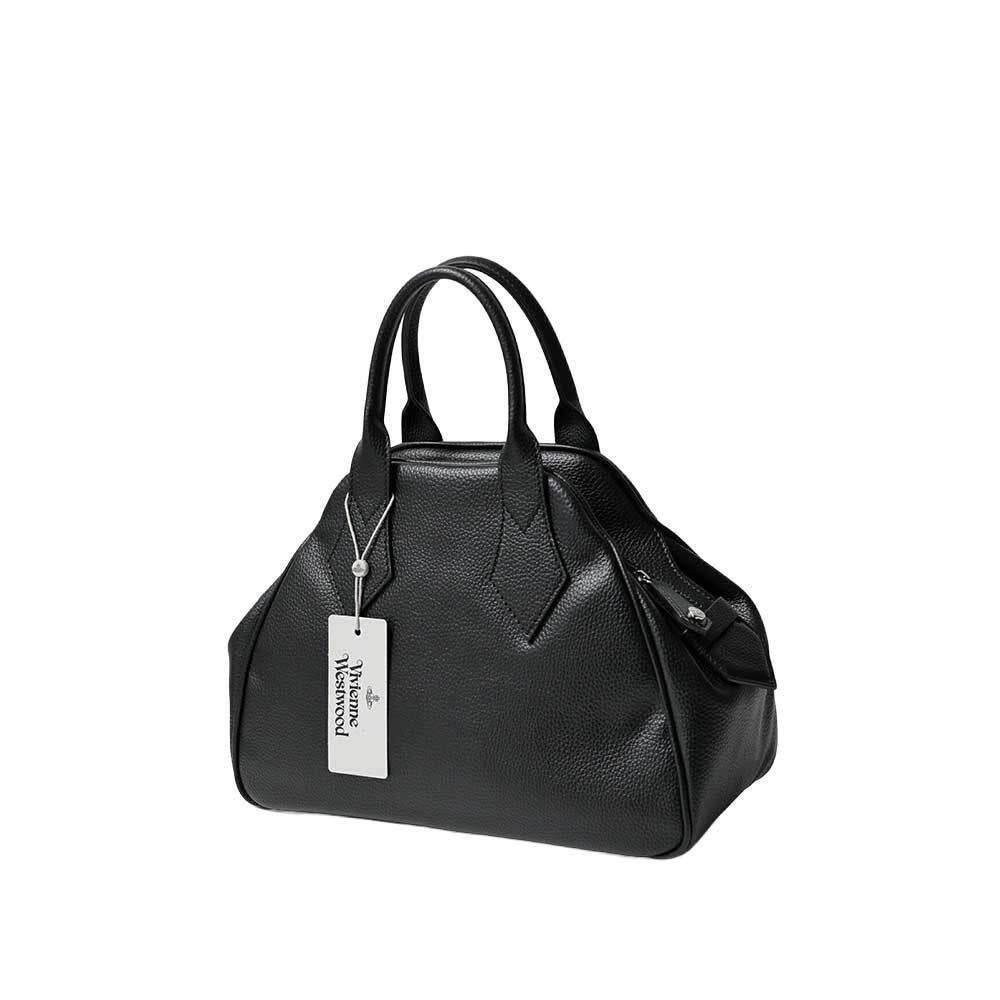 Vivienne Westwood Black Leather Yasmin Medium Tote Bag