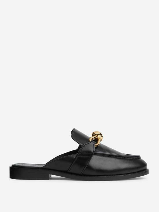 Bottega Veneta Black Leather Astaire Loafers