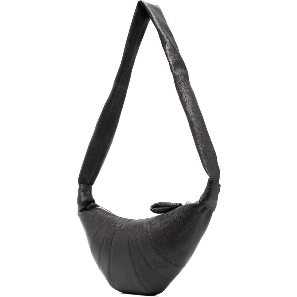 Lemaire Small Croissant Black Leather Shoulder Bag