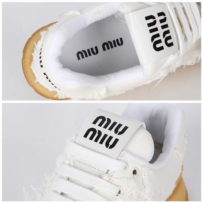 Miu Miu Cotton Denim Low-Top Sneakers 5E279E CSL F0304