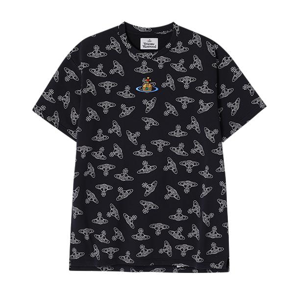 Vivienne Westwood ORB Monogram Logo Short Sleeve T-Shirt Black Men
