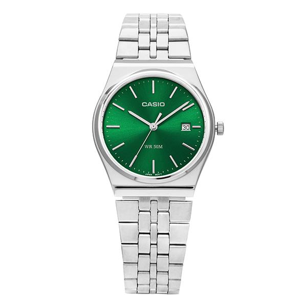 Casio Green Dial Stainless Steel Unisex Watch MTP B145D 3AVDF MTP B145D 3A