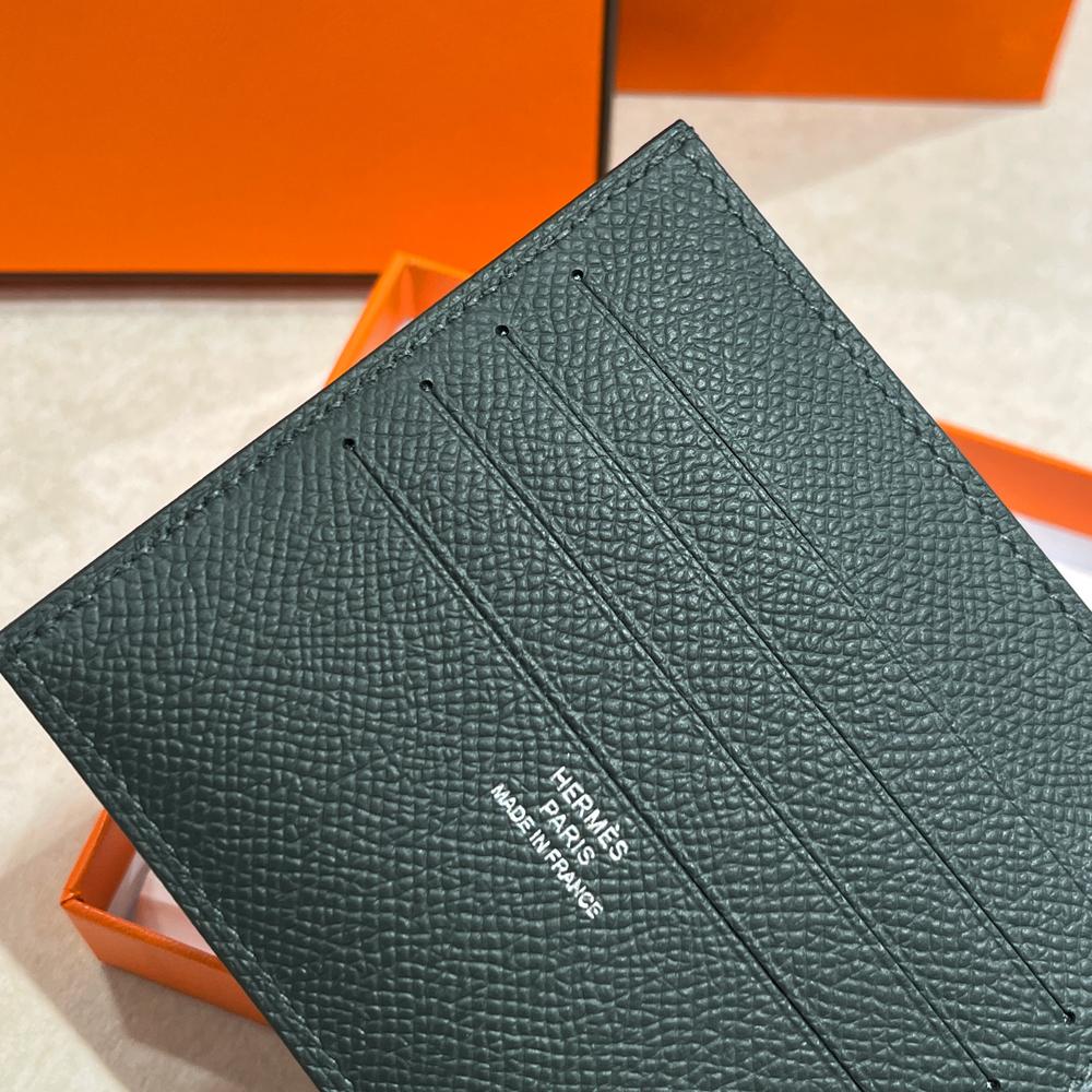 HERMES Citizen Twill Compact Wallet Evercolor Mangrove Horse Lining Bifold
