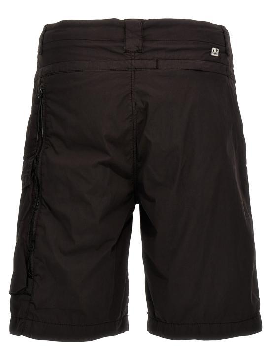 CP Company Black Cotton Drawstring Cargo Shorts 16CMBE292 A006439 G999
