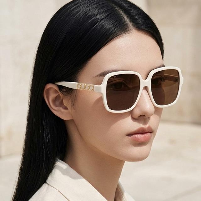 GUCCI Ivory Big Logo Asian Fit Sunglasses GG1189SA 005