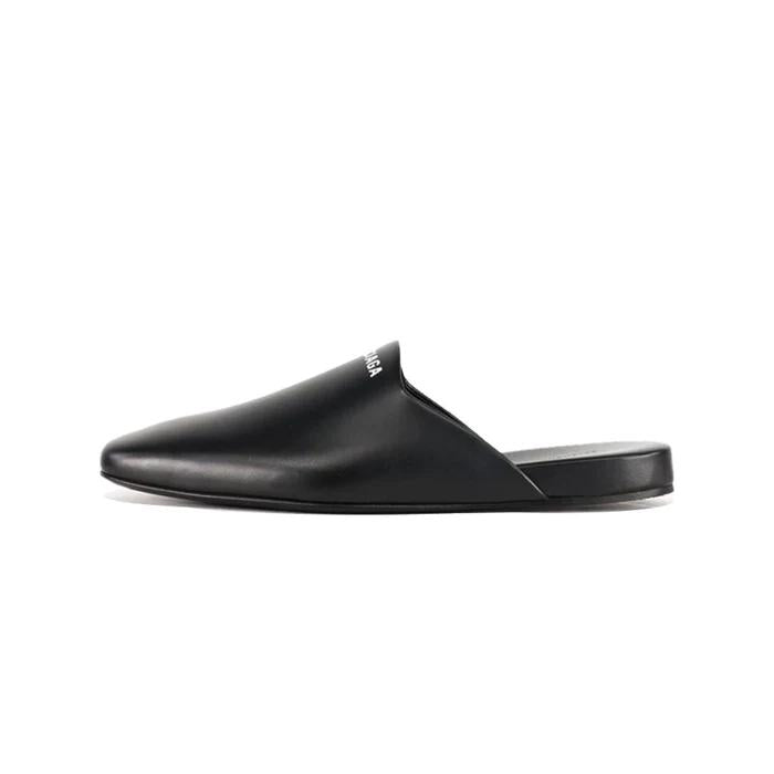 BALENCIAGA Women’s Logo Mule Loafer Slides Black