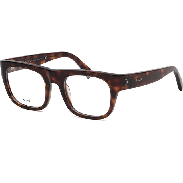CELINE Thick Square Tortoise Acetate Eyeglass Frames Unisex CL50033I 054