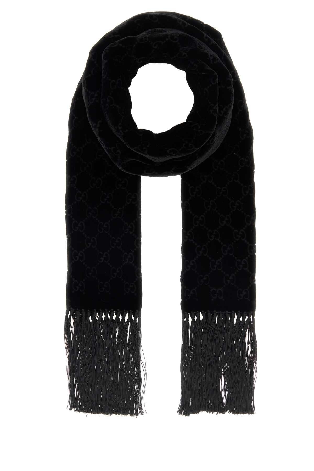 GUCCI Black Wool Scarf