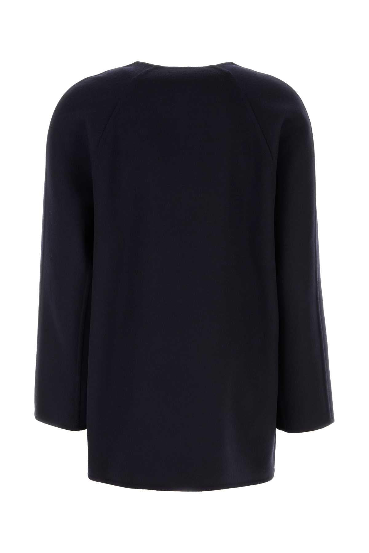Bottega Veneta Blue Knit Wool Coat