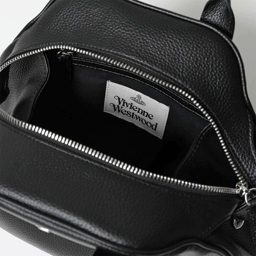 Vivienne Westwood Black Leather Yasmin Medium Tote Bag