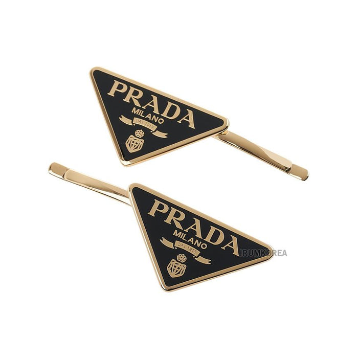 PRADA Triangle Logo Hair Pin for Women