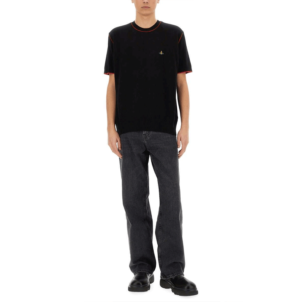 Vivienne Westwood Alex Men’s Short Sleeve Knit Crewneck Swea 27010013 Y0037 N401