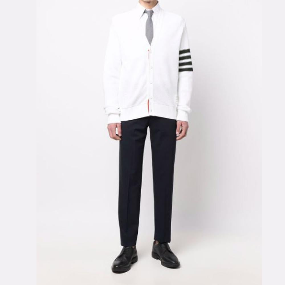 THOM BROWNE Diagonal Rassel Stitch Cardigan Men’s Knit Sweater MJT306A 07897 100