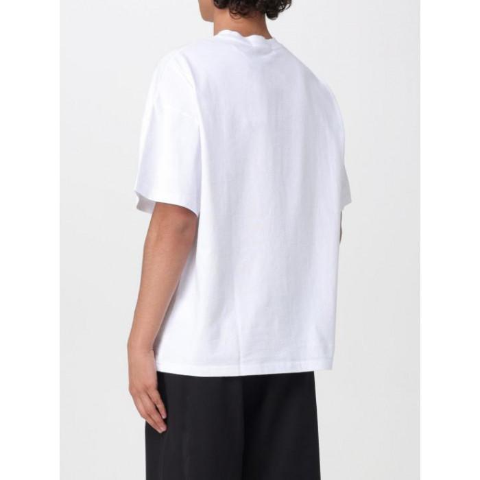 MSGM Sprint Summer Graphic Print T-Shirt for Men White Cotton