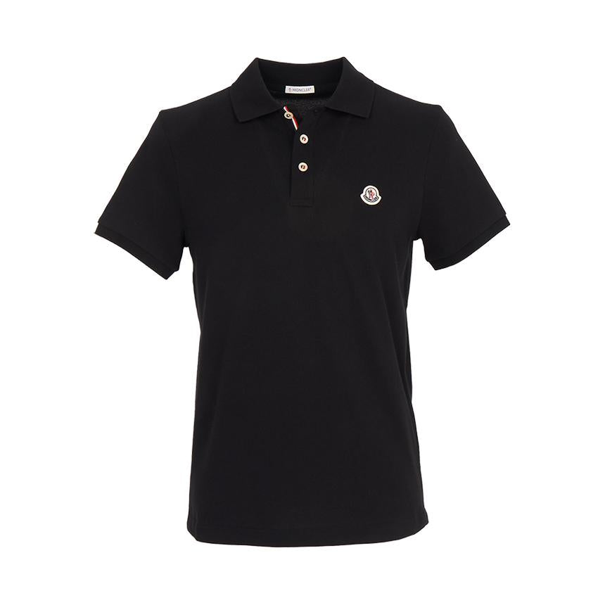 Moncler Maglia Men’s Polo Short Sleeve T-Shirt Black Cotton
