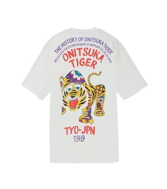 Onitsuka Tiger Short Sleeve T-Shirt Men's White Cotton 2183B561 100 WHITE DOM