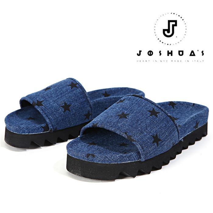 joshua sanders Black Star Denim Slide Sandals