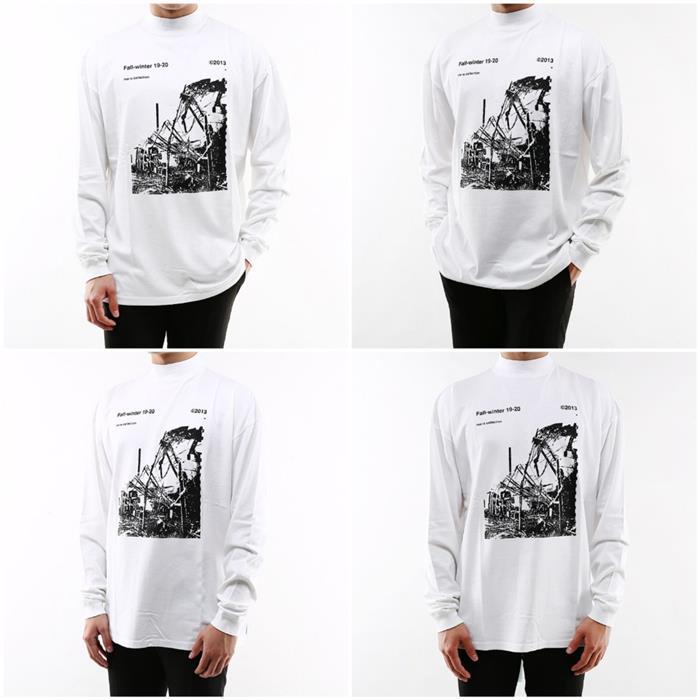 OFF WHITE Men’s High Neck Long Sleeve T-Shirt White OMAB032F19185013
