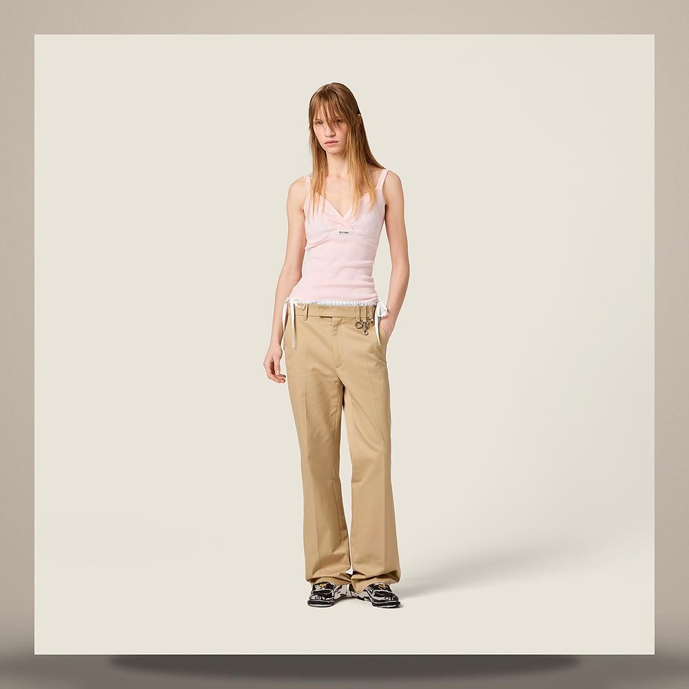 Miu Miu Cotton Knit Top MMV306 18IL F0AL2