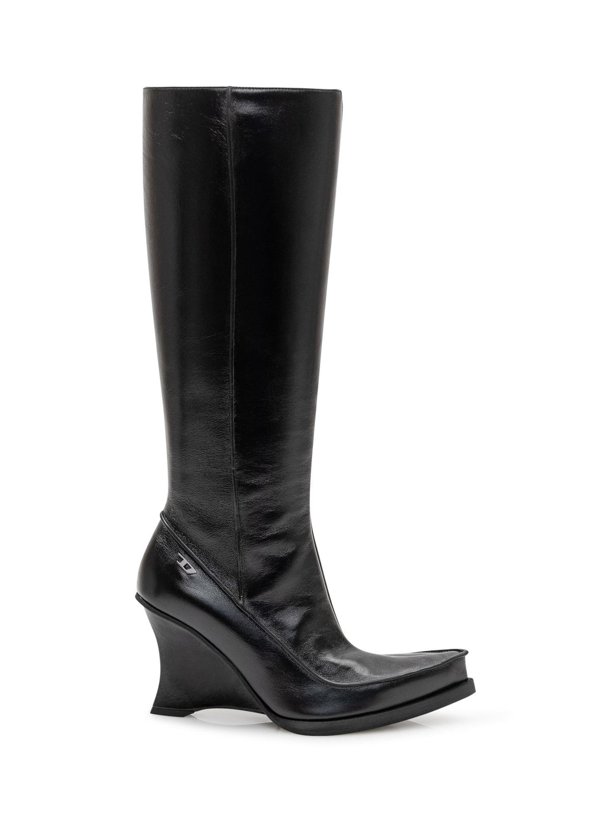 DIESEL Black Leather Long Boots