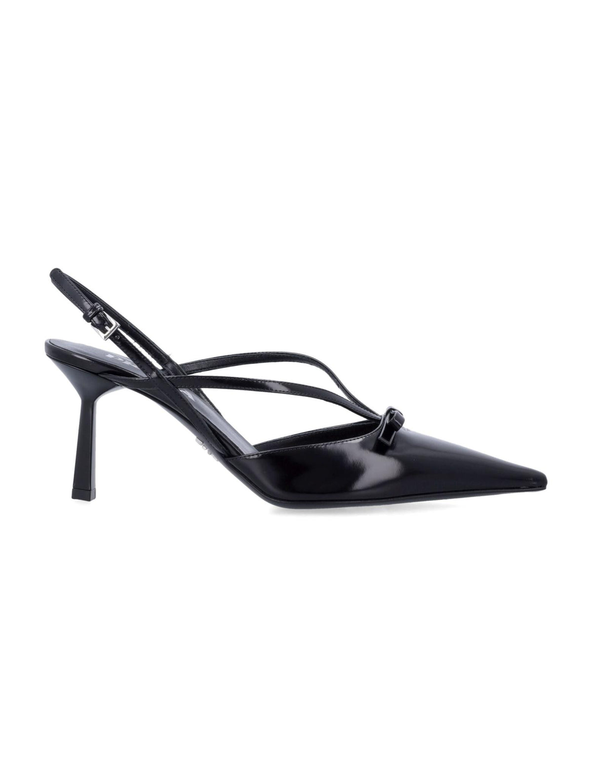PRADA Black Patent Leather Slingback Pumps