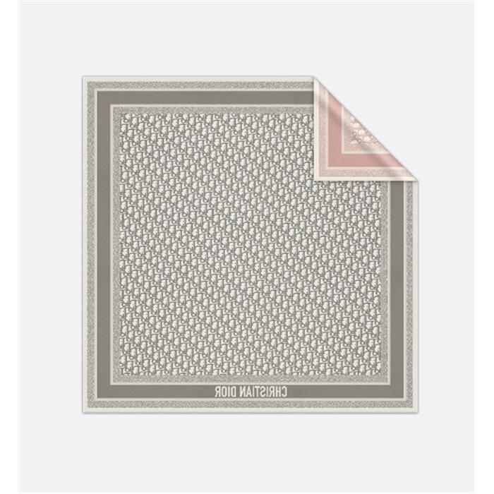 DIOR Oblique Twin 90 Square Scarf Navy Silk