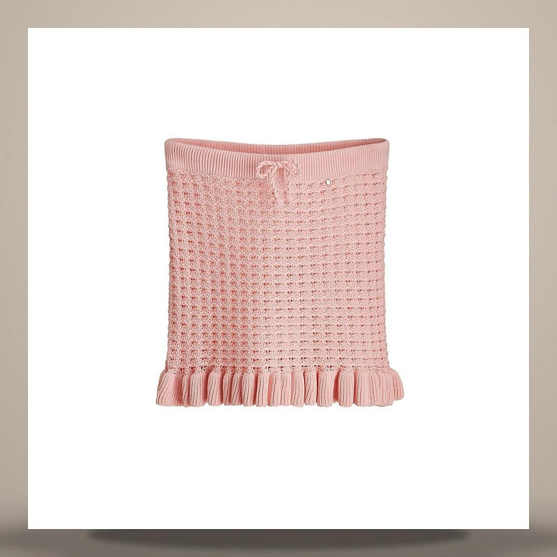 DIOR Pink Cotton Crochet Knit Straight Mini Skirt 644J10A7909 X4020