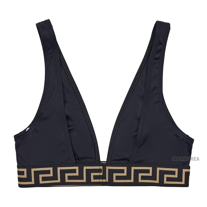 Versace Greca Border Top Swimsuit Black Women’s Swimwear