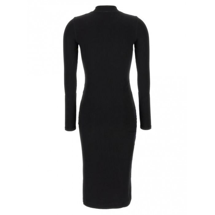 DIESEL Dmokky Long Sleeve Micro Dobby Midi Dress A14954 0BLAN 9XX