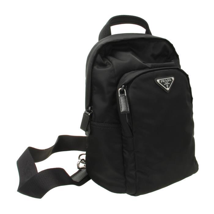 PRADA Re-Nylon and Saffiano Leather Backpack Black Men’s