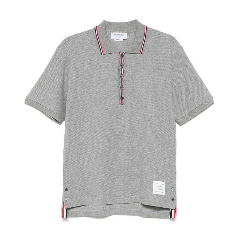 THOM BROWNE Cotton Waffle Polo Shirt